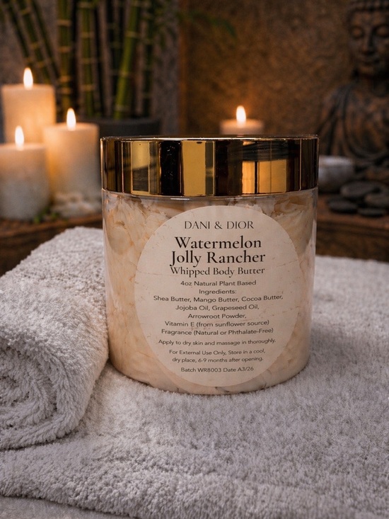 Other - 4oz Watermelon Jolly Rancher Whipped Body Butter jar top color gold or black